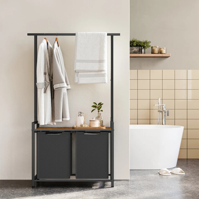 CaliCosy Opbergmeubel voor badkamer met geïntegreerde wasmand h175 cm 2929523 large