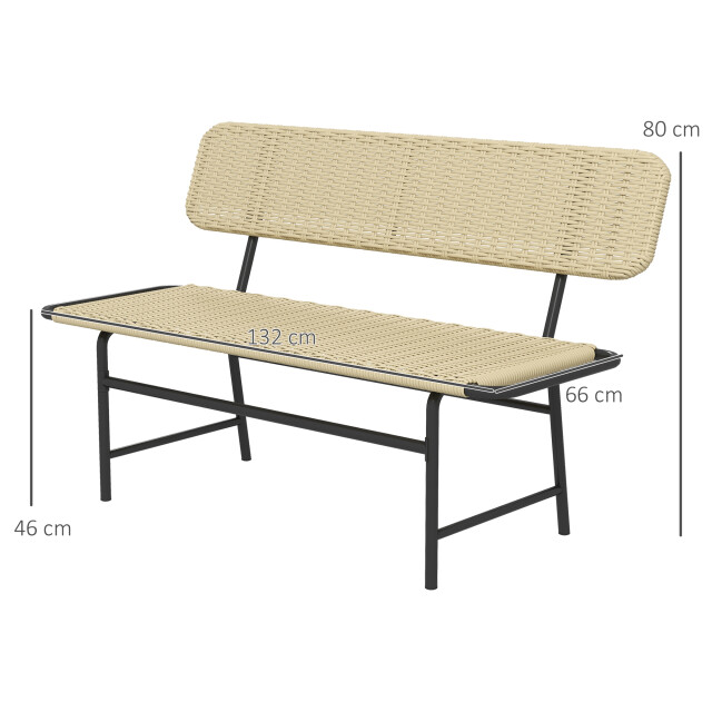 4goodz Outdoor bank voor 2 personen polyrattan met metalen frame 3178568 large