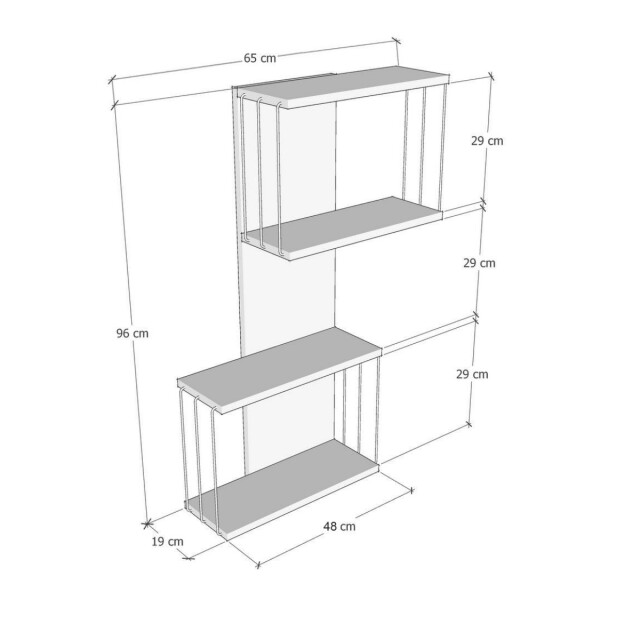 CaliCosy Wandplank met 2 vakken h96 cm destan 3178353 large