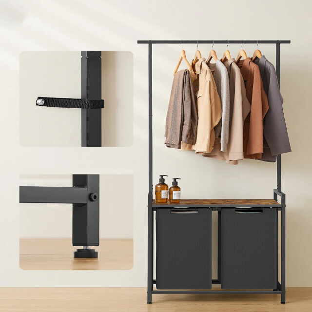 CaliCosy Opbergmeubel voor badkamer met geïntegreerde wasmand h175 cm 2929523 large