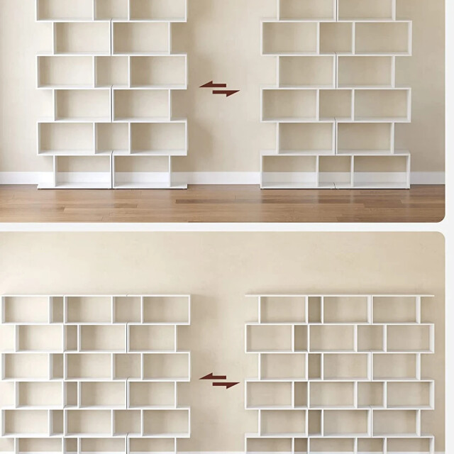 CaliCosy Witte boekenkast met 6 niveaus l70 x h190,5 cm 2931929 large