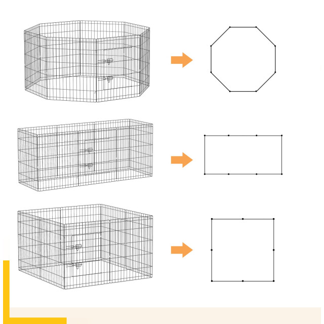 4goodz Pawhut puppyren, 76 cm hoog/ong. 2,5 m², 8 panelen, bodemzeil, 3178031 large