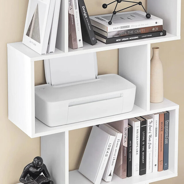 CaliCosy Witte boekenkast met 6 niveaus l70 x h190,5 cm 2931929 large