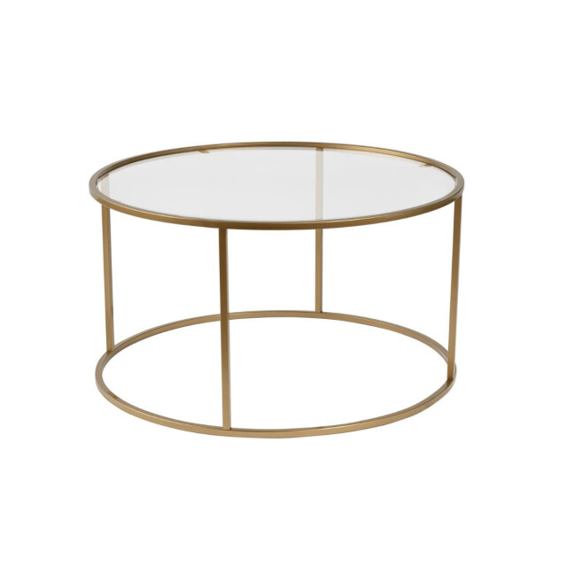 CaliCosy Ronde salontafel met glazen blad d80 cm aurum 3178378 large