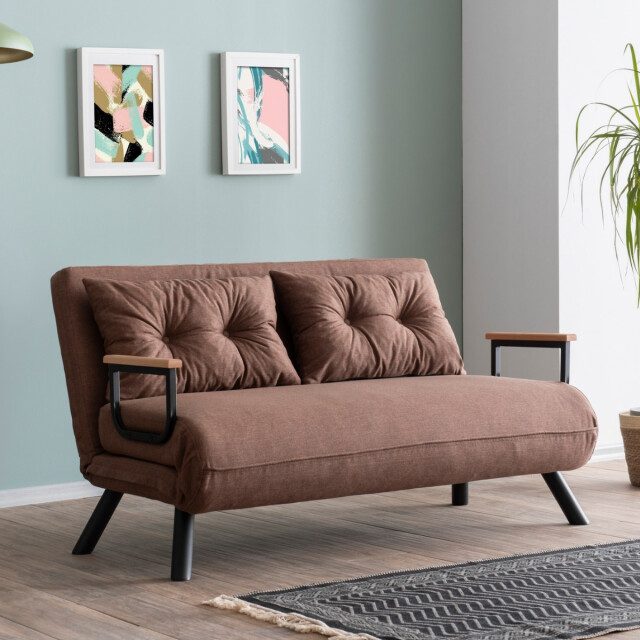 CaliCosy Slaapbank voor 2 personen in stof met metalen poten l133 cm sando 3178542 large
