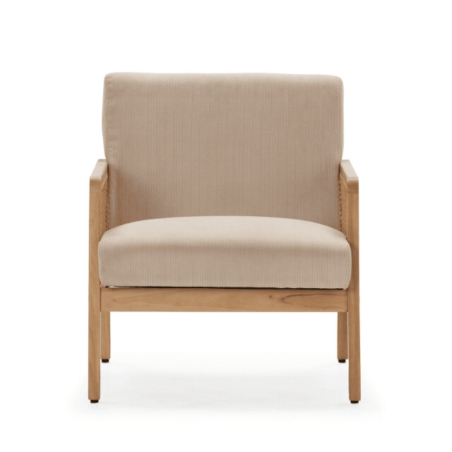 CaliCosy Fauteuil in stof met houten en rotan poten l68 cm debra 3078809 large