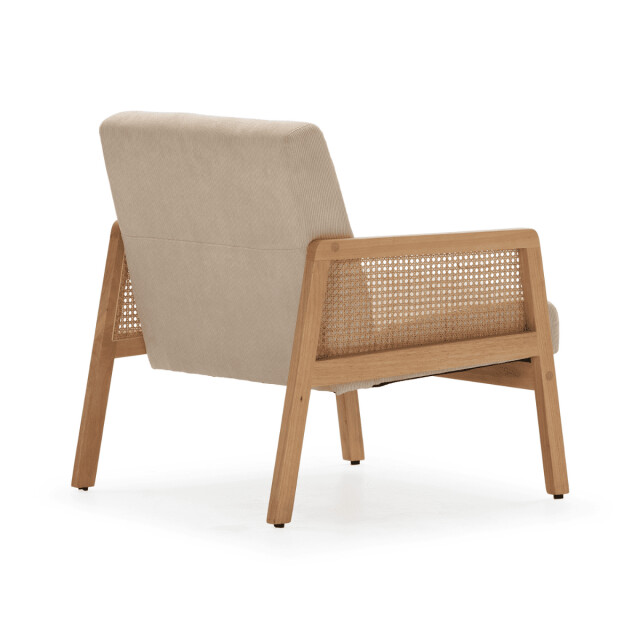 CaliCosy Fauteuil in stof met houten en rotan poten l68 cm debra 3078809 large