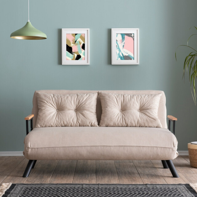 CaliCosy Slaapbank voor 2 personen in stof met metalen poten l133 cm sando 3178541 large