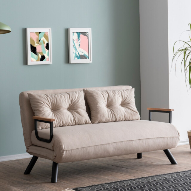 CaliCosy Slaapbank voor 2 personen in stof met metalen poten l133 cm sando 3178541 large