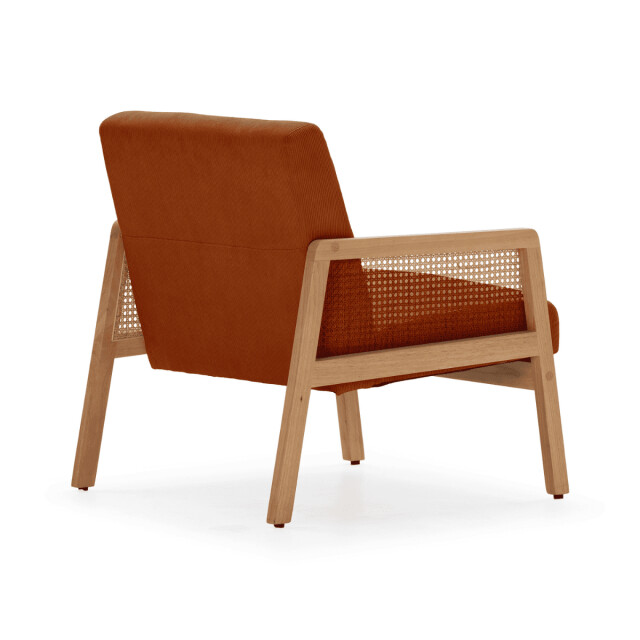 CaliCosy Fauteuil in stof met houten en rotan poten l68 cm debra 3078810 large