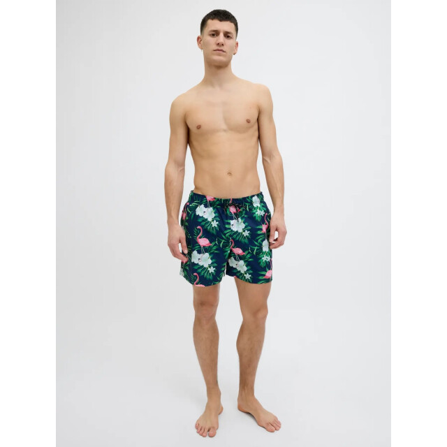 Jack & Jones Heren zwemshort jpstmaui flamingo print blauw 12272809 large