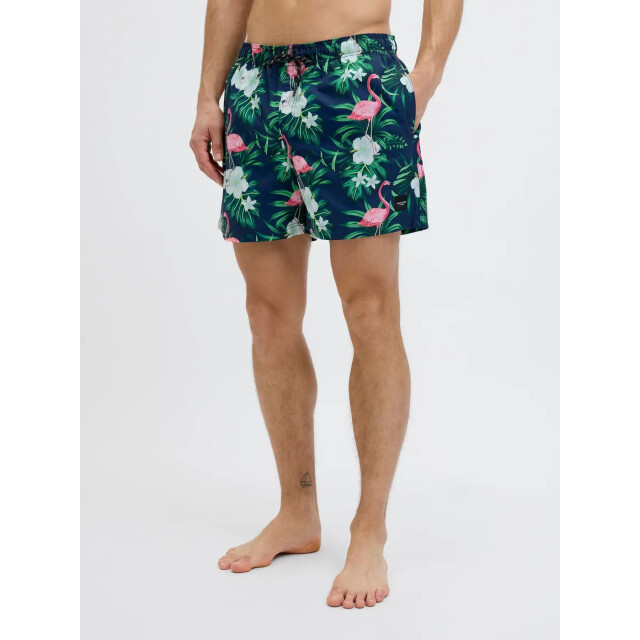Jack & Jones Heren zwemshort jpstmaui flamingo print blauw 12272809 large