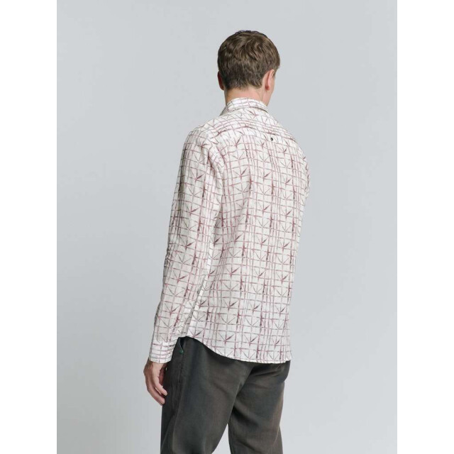 No Excess Shirt allover printed with linen mauve 27430206-146 large