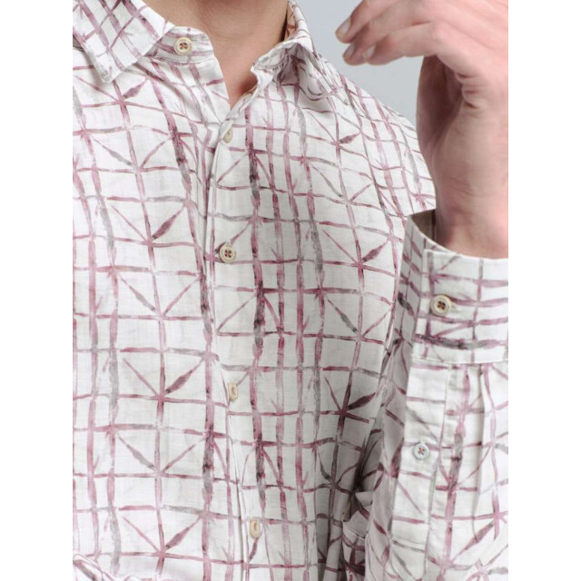 No Excess Shirt allover printed with linen mauve 27430206-146 large