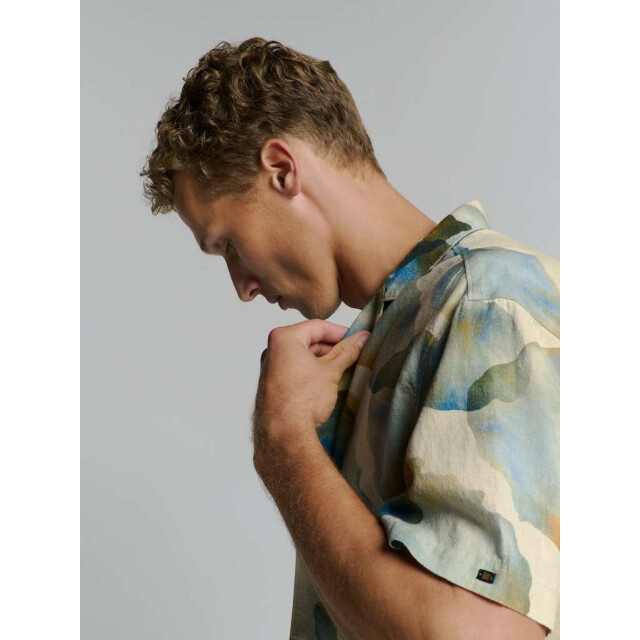 No Excess Shirt short sleeve revers collar al blue 27440345-030 large