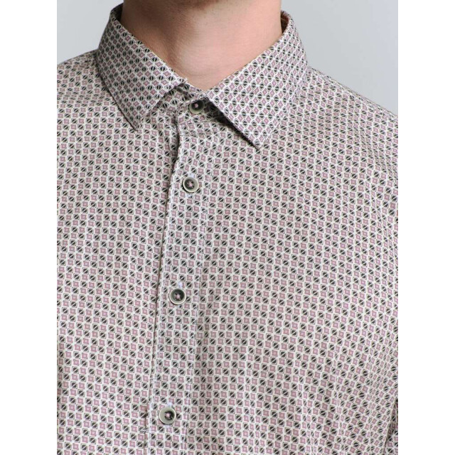 No Excess Shirt stretch allover printed mauve 27450234-146 large