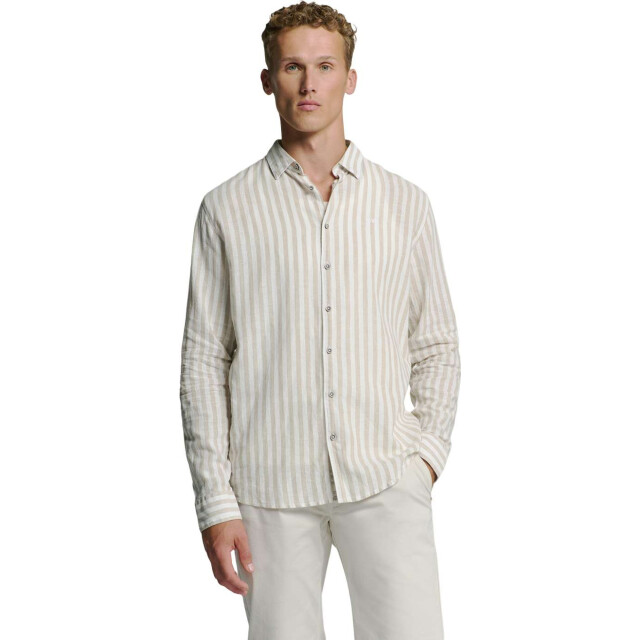 No Excess Shirt verical big stripes with line light desert 27470224SN-310 large