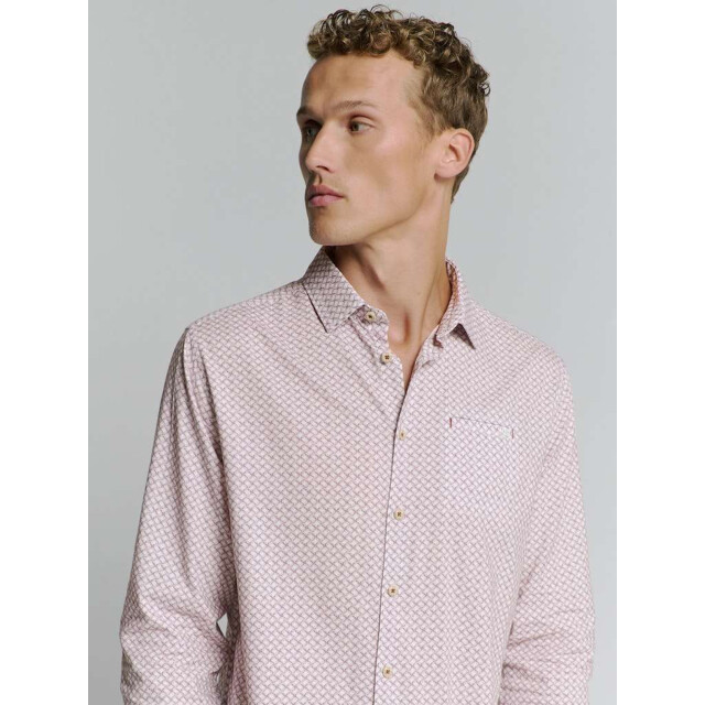 No Excess Shirt allover printed mauve 27400209-146 large