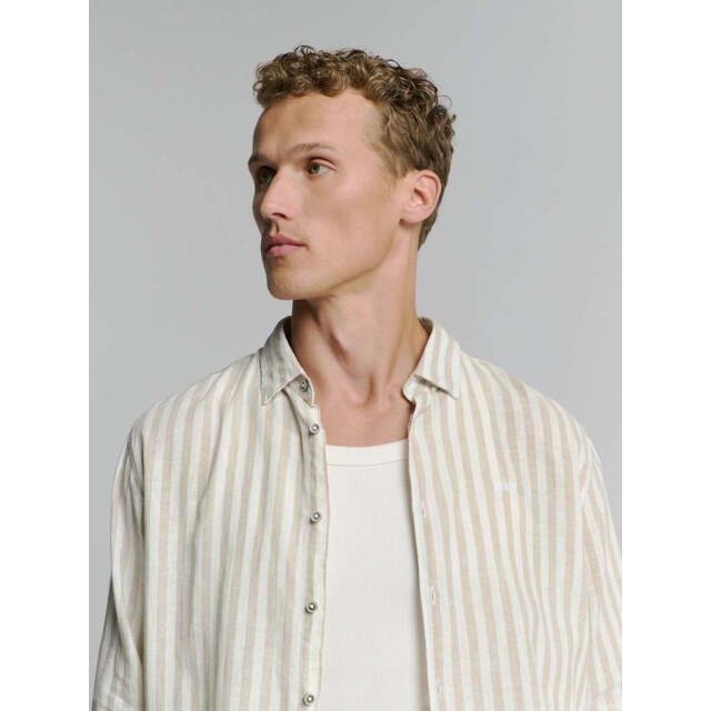 No Excess Shirt verical big stripes with line light desert 27470224SN-310 large