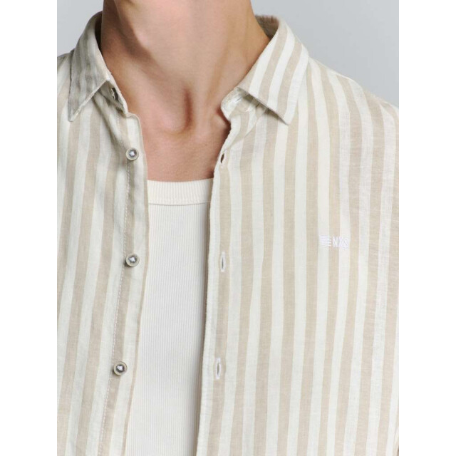 No Excess Shirt verical big stripes with line light desert 27470224SN-310 large