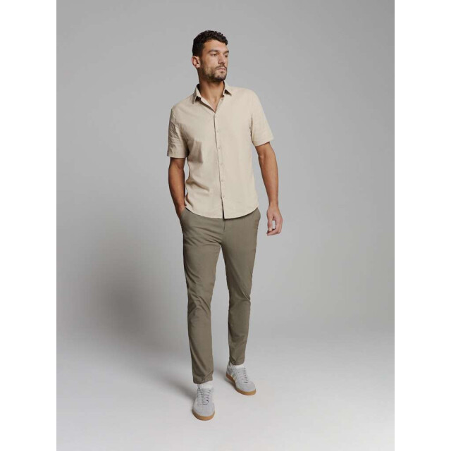 No Excess Shirt short sleeve solid with linen light desert 27480321SN-310 large