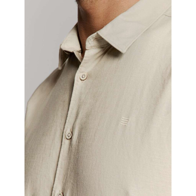 No Excess Shirt short sleeve solid with linen light desert 27480321SN-310 large