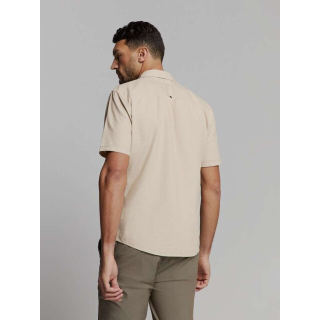 No Excess Shirt short sleeve solid with linen light desert 27480321SN-310 large