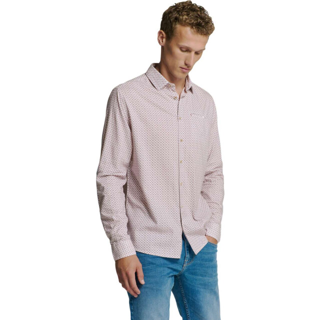 No Excess Shirt allover printed mauve 27400209-146 large