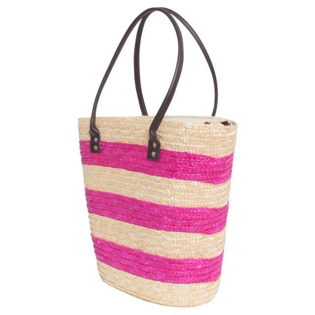 Smashed Lemon 52000 gestreepte zomerse tas in roze en zandkleur 52000-445-720 large