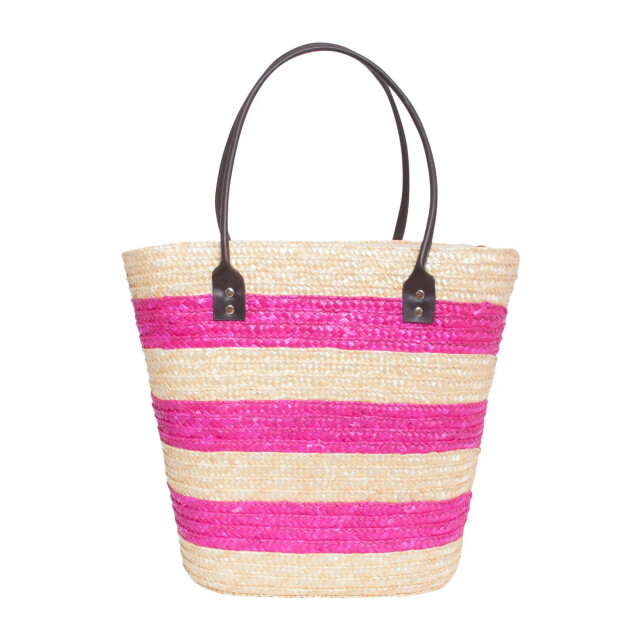 Smashed Lemon 52000 gestreepte zomerse tas in roze en zandkleur 52000-445-720 large