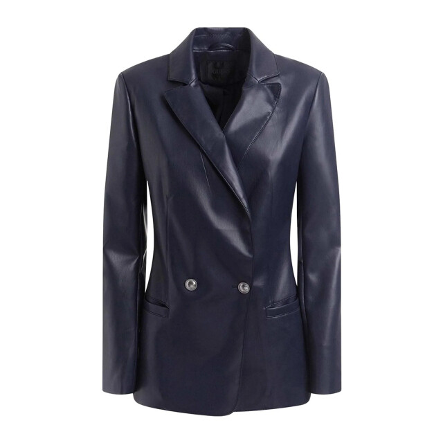 Guess Donker r in leerlook Guess Donkerblauw Blazer In Leerlook large