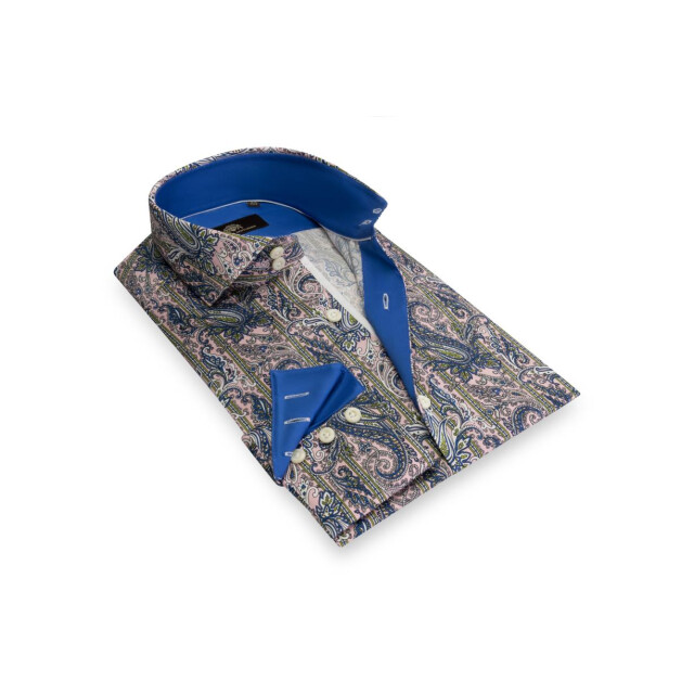 Circle of Gentlemen Julien allover print overhemd in stretch kwaliteit 231-20004-234- large