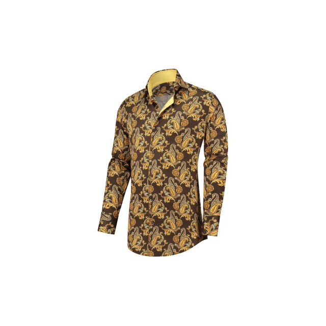 Circle of Gentlemen Jay allover print overhemd in stretch kwaliteit 231-20010-684- large