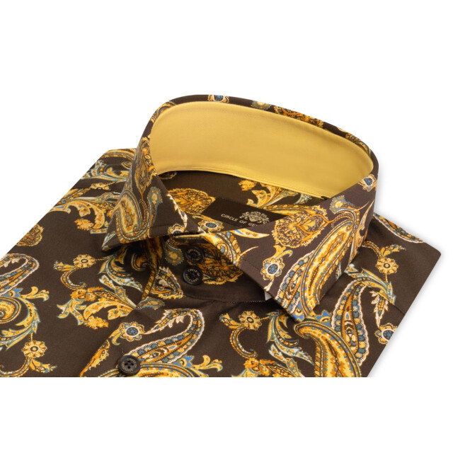 Circle of Gentlemen Jay allover print overhemd in stretch kwaliteit 231-20010-684- large