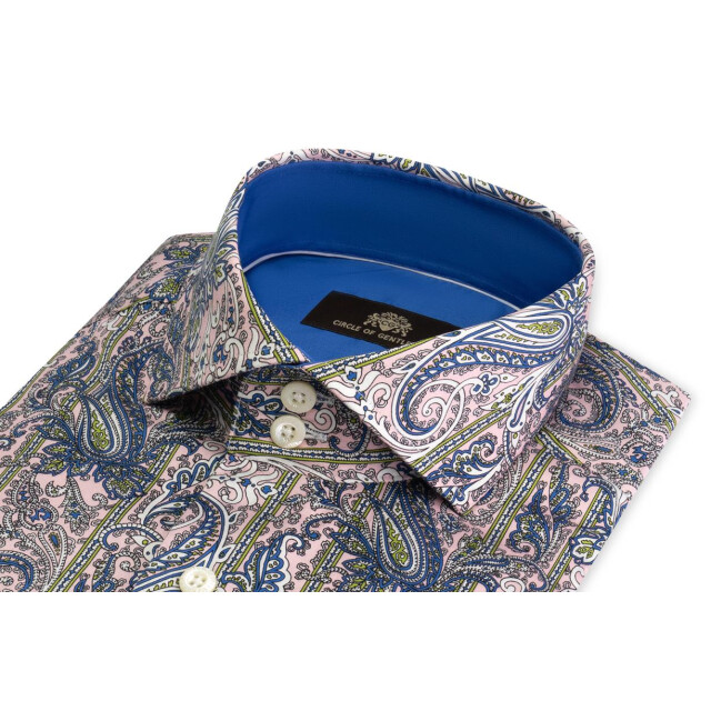 Circle of Gentlemen Julien allover print overhemd in stretch kwaliteit 231-20004-234- large
