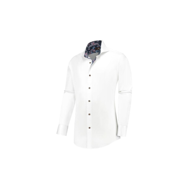 Circle of Gentlemen Jack effen overhemd met contrast details 100% co 231-20009-000- large