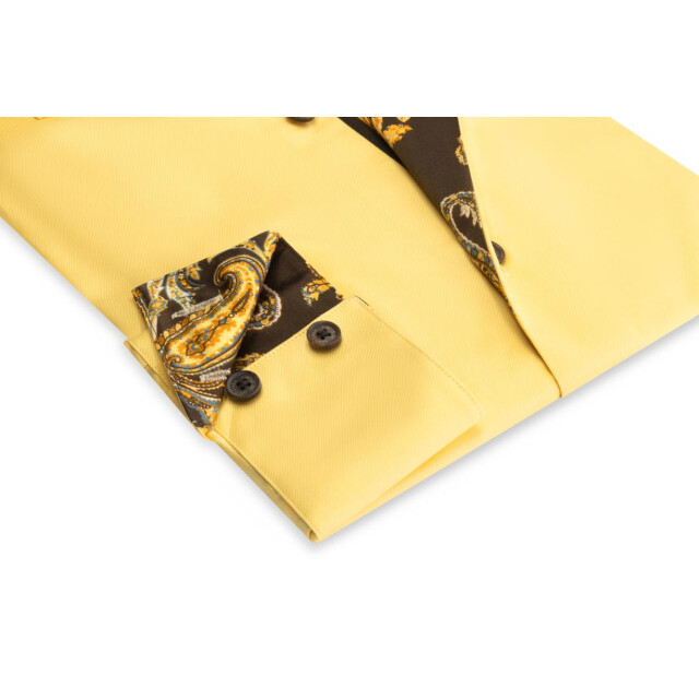 Circle of Gentlemen Julio effen overhemd met contrast details 100% co 231-20011-100- large