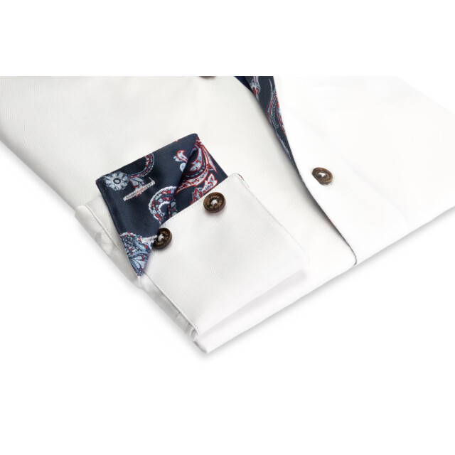 Circle of Gentlemen Jack effen overhemd met contrast details 100% co 231-20009-000- large