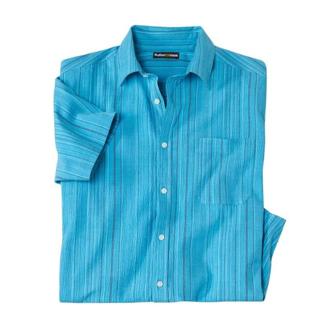 Atlas For Men Heren overhemd in crêpe UTAF2014_blue large