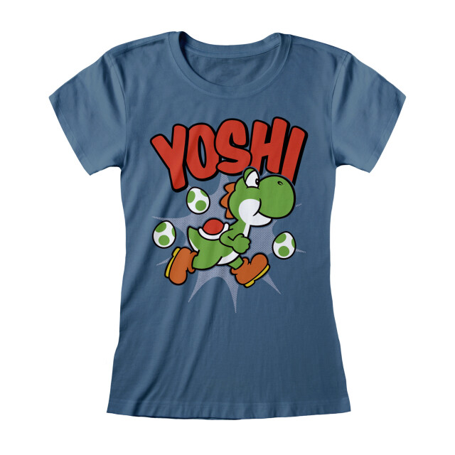 Li-cense Super mario vrouwen/dames yoshi t-shirt UTHE352_blue large