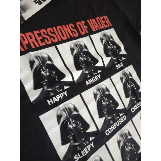 Li-cense Star wars unisex volwassen uitdrukkingen van vader t-shirt UTHE488_black large