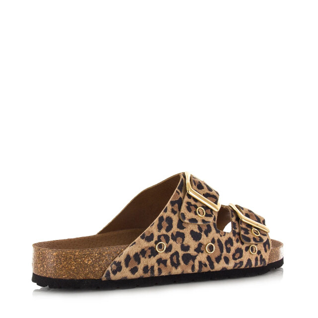 DWRS Label leopard slippers leer met slippers met gesp dames S2721-01 large