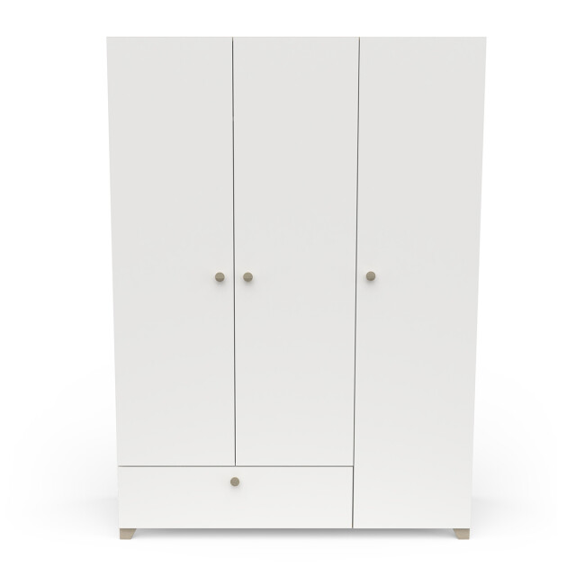 CaliCosy Kledingkast met 3 deuren en 1 lade met kledingroede en legplank, eiken kronberg 2930659 large