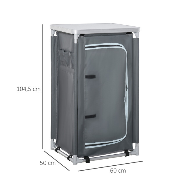 4goodz Outsunny opvouwbare campingkast met werkblad en 3 planken 50x60x104 cm - 3178868 large