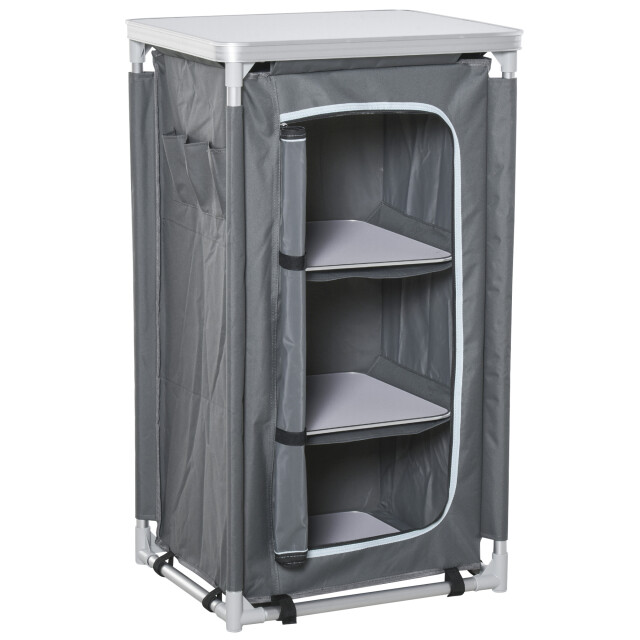 4goodz Outsunny opvouwbare campingkast met werkblad en 3 planken 50x60x104 cm - 3178868 large
