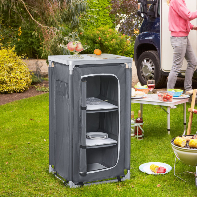 4goodz Outsunny opvouwbare campingkast met werkblad en 3 planken 50x60x104 cm - 3178868 large