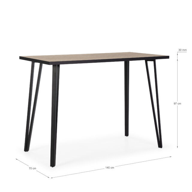 CaliCosy Bartafel met zwarte metalen poten l140 cm sindi 3078859 large