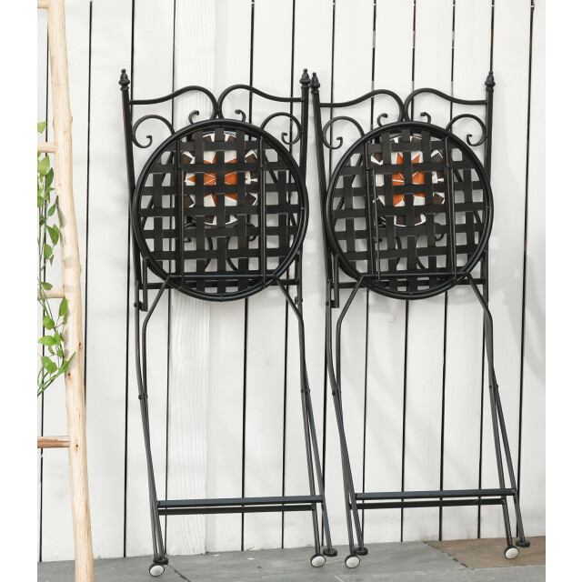 4goodz Bistroset 3-delig met mozaïek design tafel met 2 opklapbare metalen 3178028 large