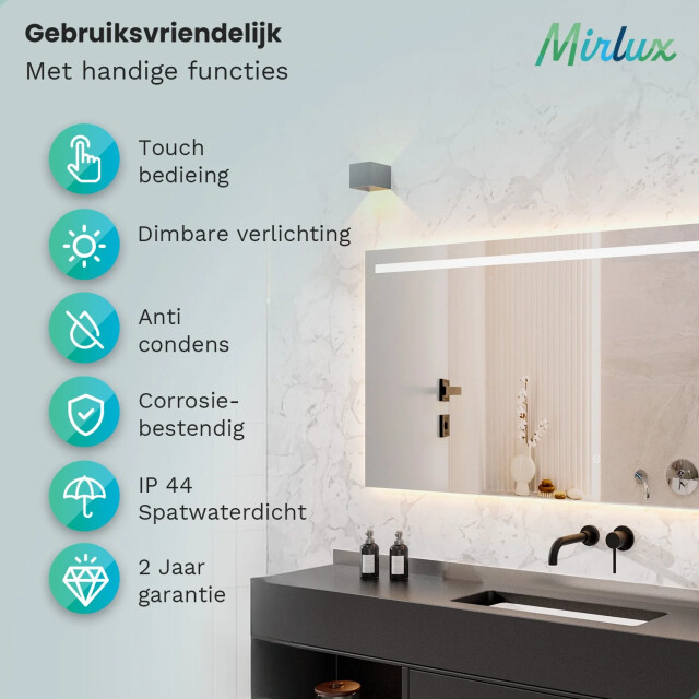 Mirlux Badkamerspiegel 180x80cm frameloos 3170925 large