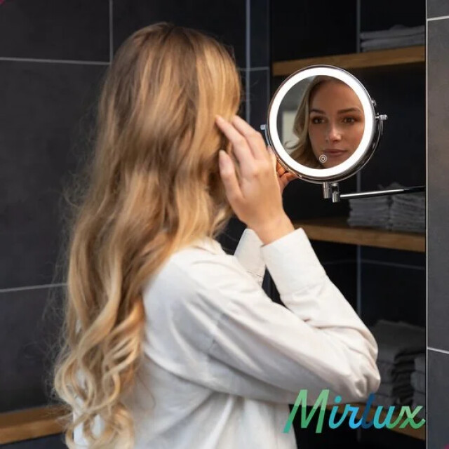 Mirlux Make-up spiegel oplaadbaar chroom 1-7x vergroting 3083718 large
